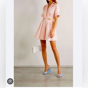 Self Portrait Wo Cotton cut out mini dress